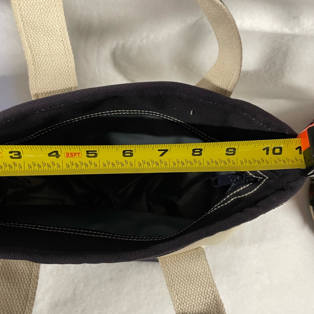 Lands End Stylish Canvas Tote Insulated Lunch Bag with Navy Accents - Picture 11 of 12